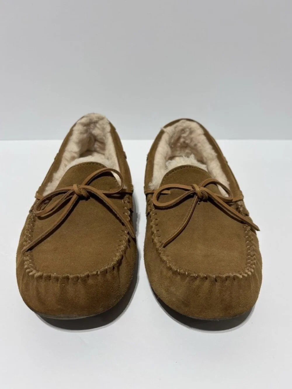UGG Men’s Olsen Moccasin Chestnut Suede Slippers, Size 9 M